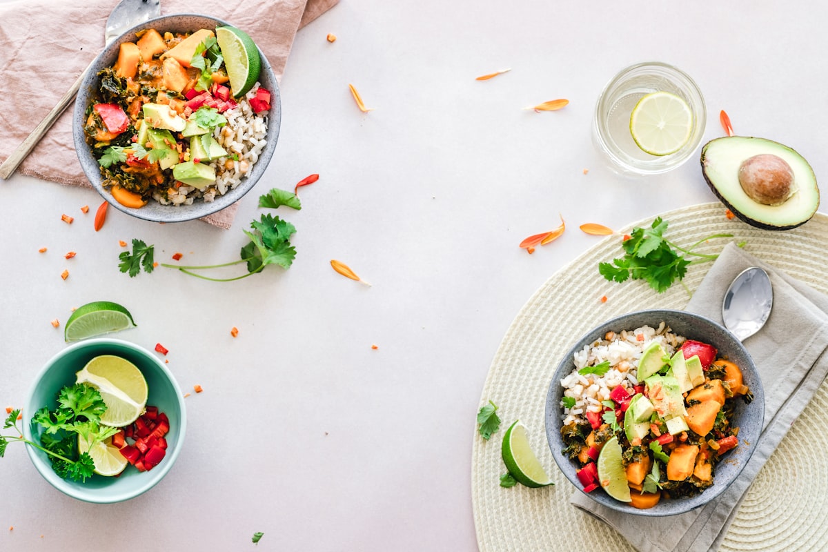 Beautifully plated vegan dishes